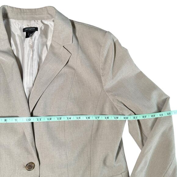 Classic Ann Taylor Suit Jacket Size 14 Beige Tan Womens Office Siren Business - Picture 8 of 10